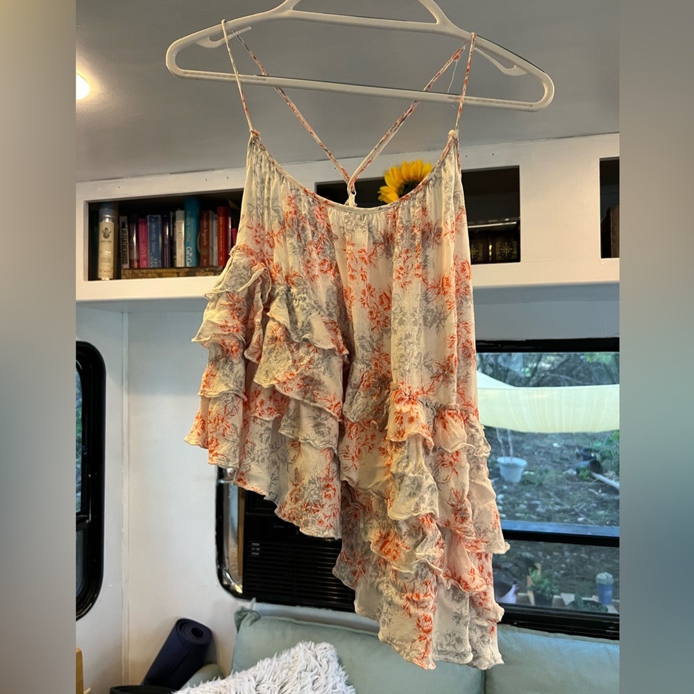 Free People Asymmetrical Ruffle Tank (size: S/P)